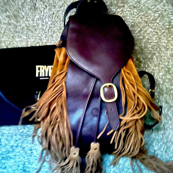 Frye Clara Suede Fringe Backpack bag. Super Rare ✨ - Picture 5 of 9